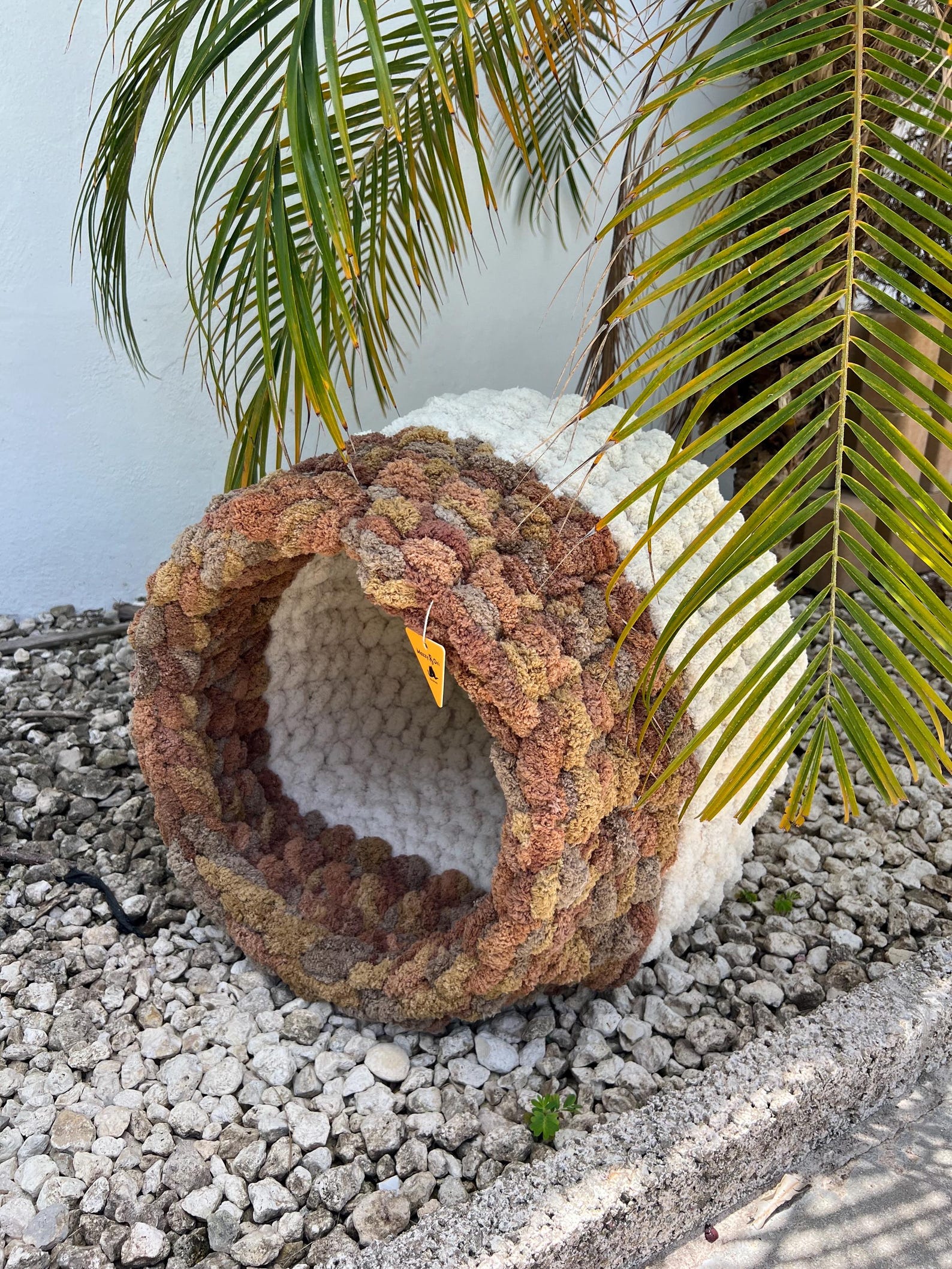 Honest Pets® "Cozy Cave" Gehäkeltes Katzenhaus aus Chenille – Formstabil & Handgefertigt