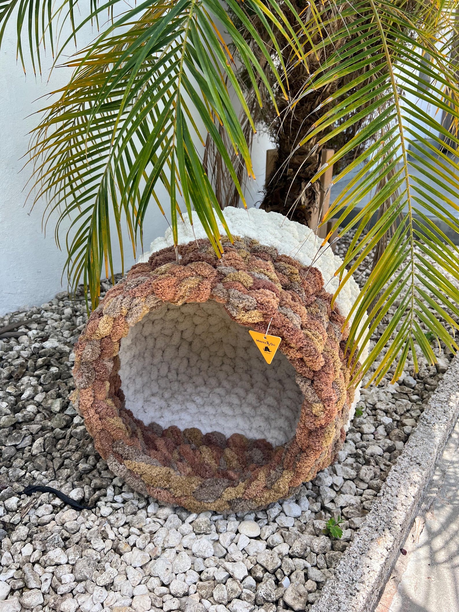 Honest Pets® "Cozy Cave" Gehäkeltes Katzenhaus aus Chenille – Formstabil & Handgefertigt